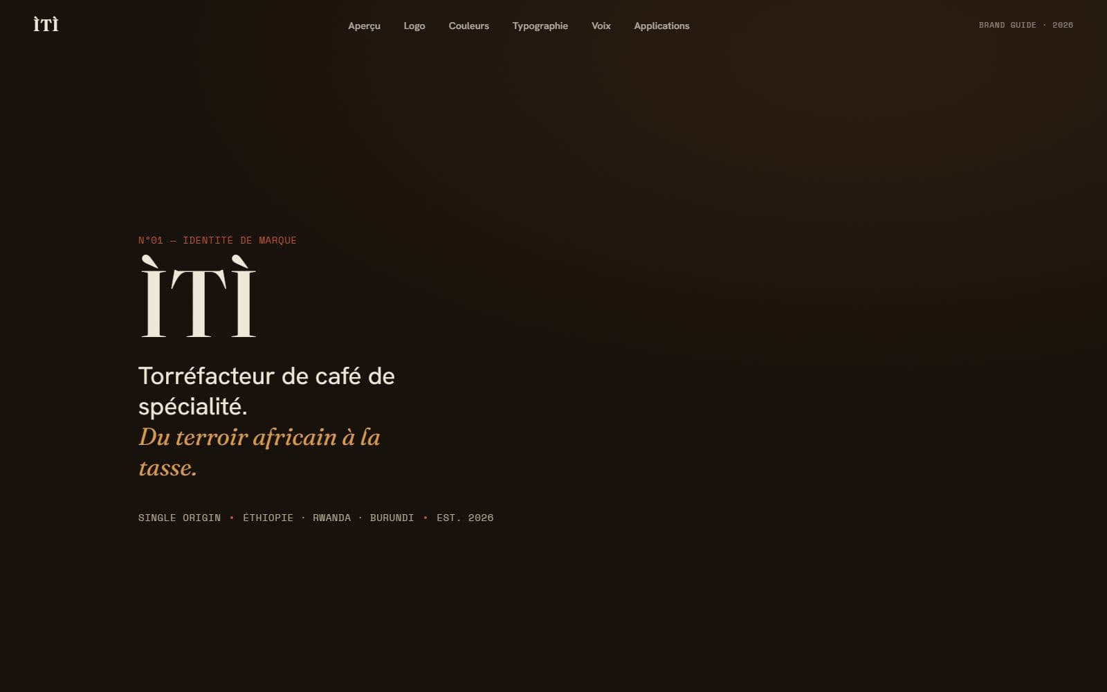 Aperçu ÌTÌ — Identité de marque & brand guide interactif