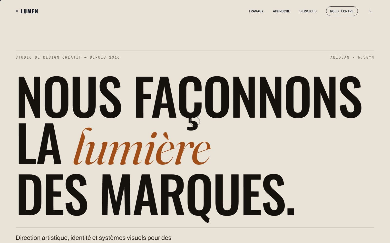 Aperçu LUMEN — Studio de design & direction artistique